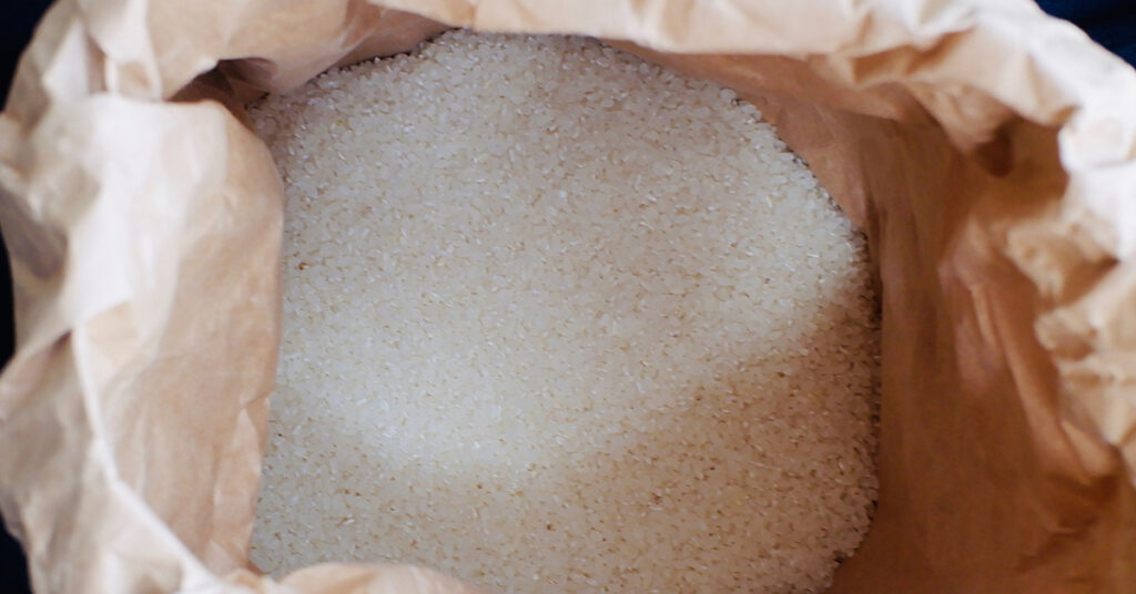 袋でのお米の保存の画像
